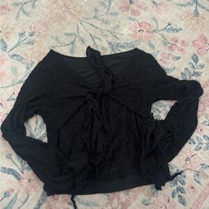 Elegant Black Lace Women Top